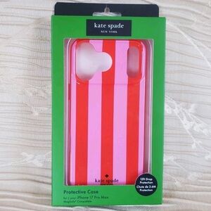 kate spade Pink and Red Striped iPhone Case